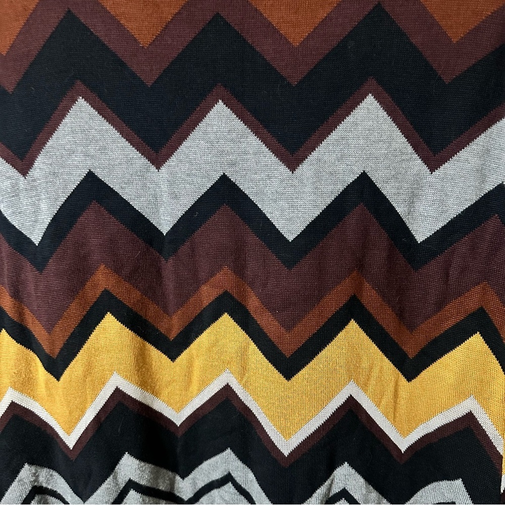 MISSONI Target Open Cardigan Sweater Zig Zag Chevron Yellow Black Brown Size L - Picture 9 of 12